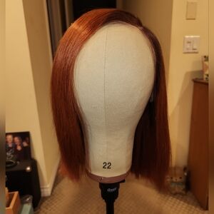 HUMAN HAIR 13x4 LACE FRONT BLUNT CUT BOB - GINGER OMBRE - NEW - PRE CUT LACE